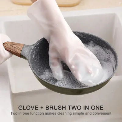 Magic Silicone Rubber Dish Washing Gloves (1 Pair)